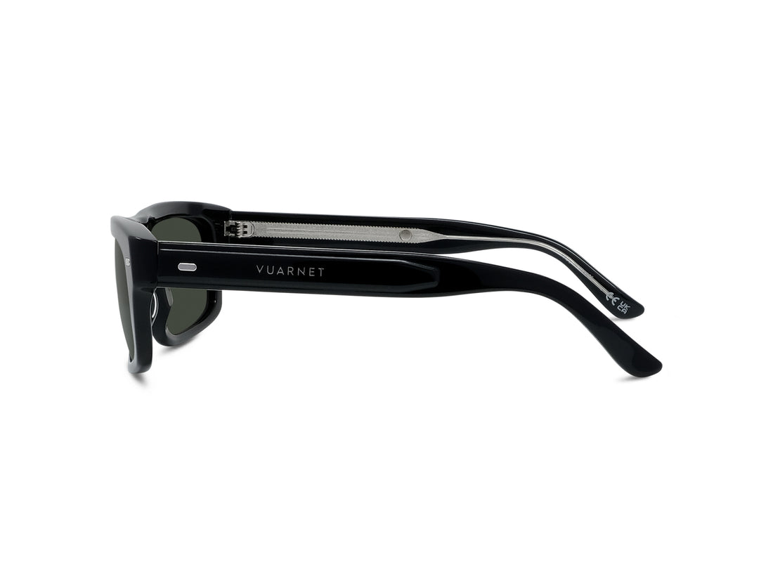 Occhiali da sole vuarnet belvedere 10 vu40046i 01a black rectangular masculino taglia 56mm - Vista dettagliata