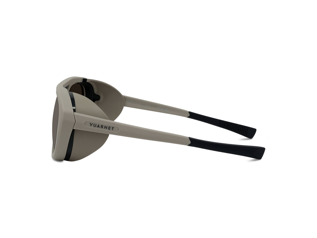 Óculos de sol vuarnet ice 04 vu40052u 57e beige round unisex tamanho 53mm - Vista de detalhe