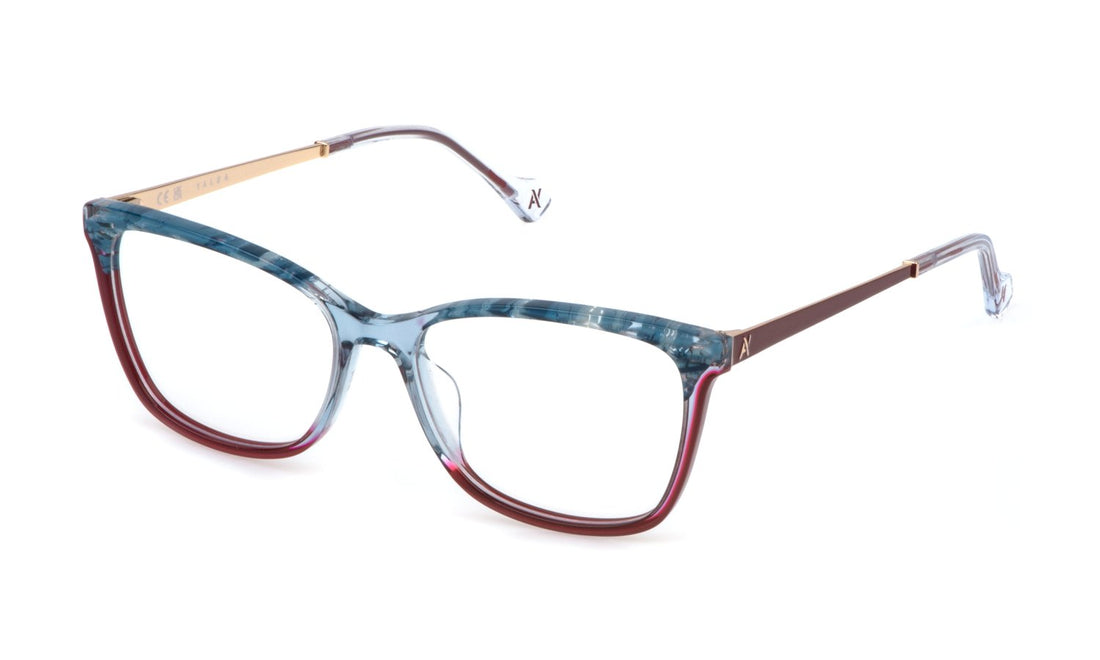 Prescription glasses yalea vya117w 0g35 azul square femenino size 51mm - Main view