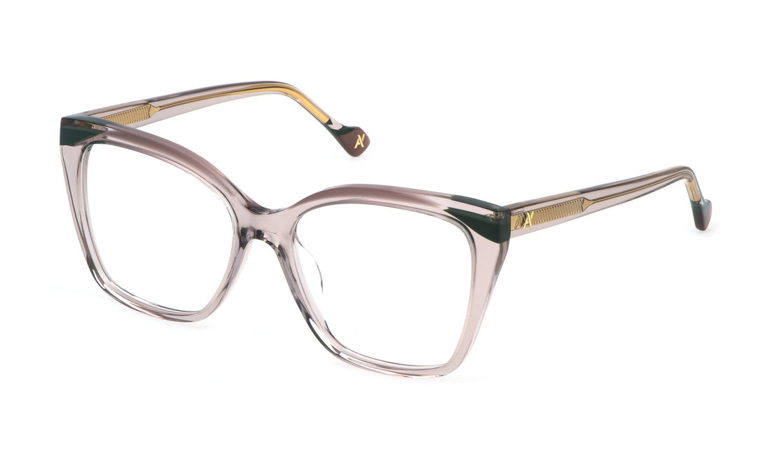 Prescription glasses yalea vya158v 07t1 beige butterfly femenino size 54mm - Main view