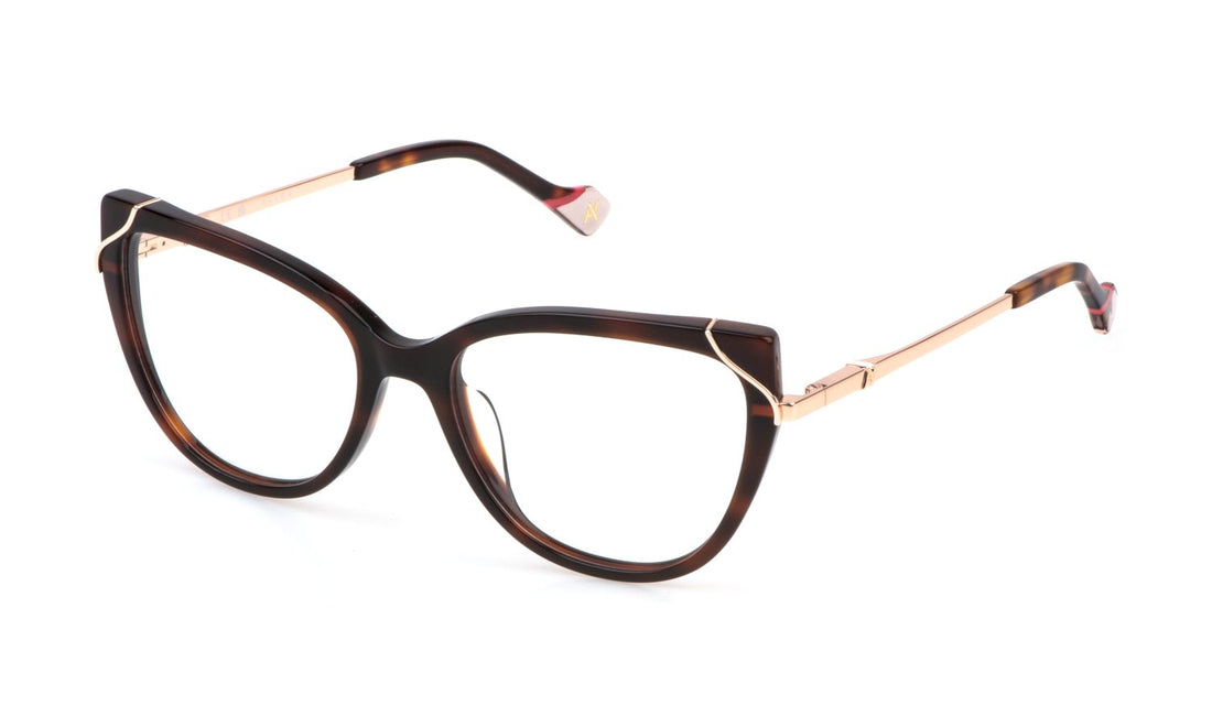 Prescription glasses yalea vya160 0752 havana butterfly femenino size 54mm - Main view