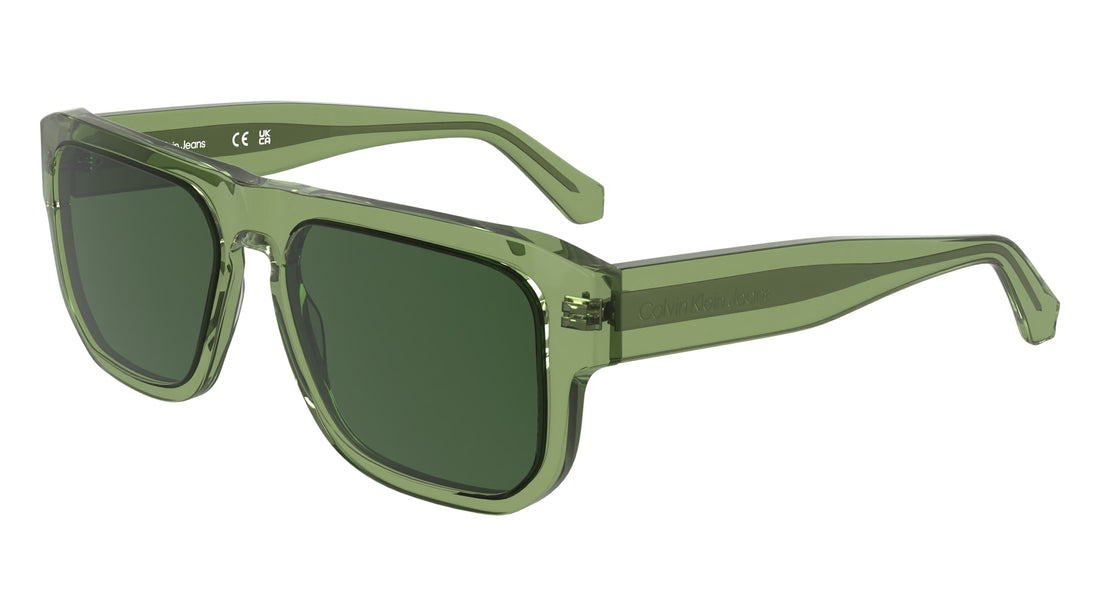 Solglasögon calvin klein jeans ckj24607s 305 verde rectangular masculino storlek 55mm - Huvudvy