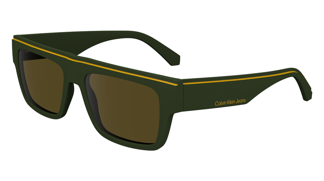 Solglasögon calvin klein jeans ckj24603s 309 verde rectangular masculino storlek 55mm - Huvudvy