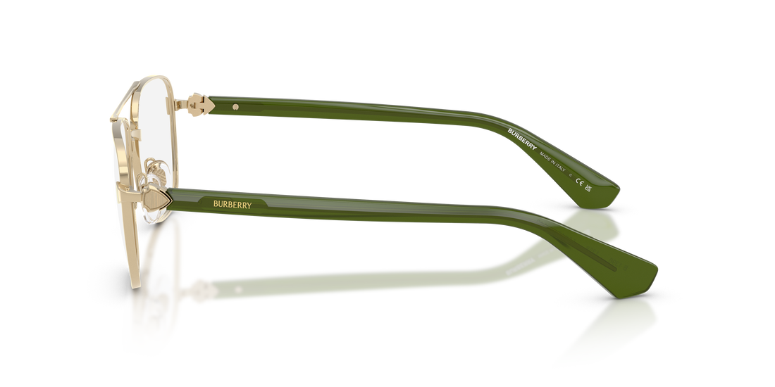 Óculos graduados burberry be1396 1358 dorado pilot masculino tamanho 56mm - Vista de detalhe