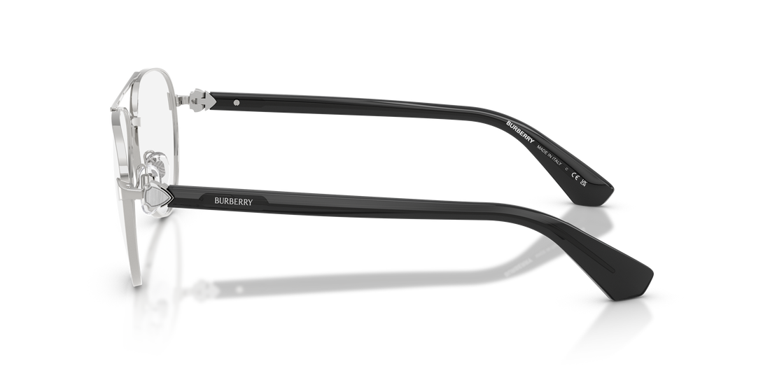 Óculos graduados burberry be1397 1005 plateado pilot masculino tamanho 57mm - Vista de detalhe