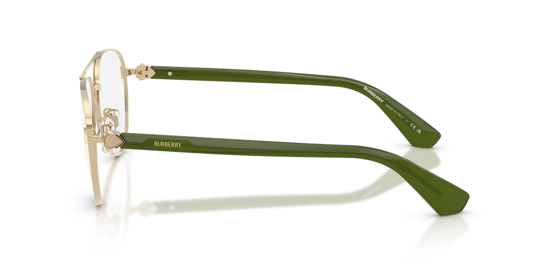 Óculos graduados burberry be1397 1358 dorado pilot masculino tamanho 55mm - Vista de detalhe