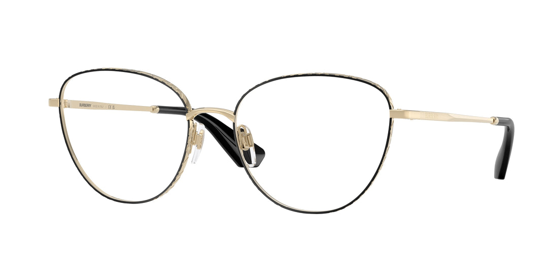 Prescription glasses burberry be1398 1326 negro cat eye femenino size 56mm - Main view