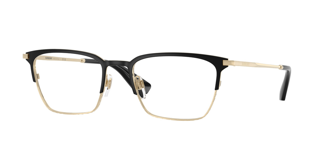 Prescription glasses burberry be1401 1109 negro rectangular masculino size 54mm - Main view
