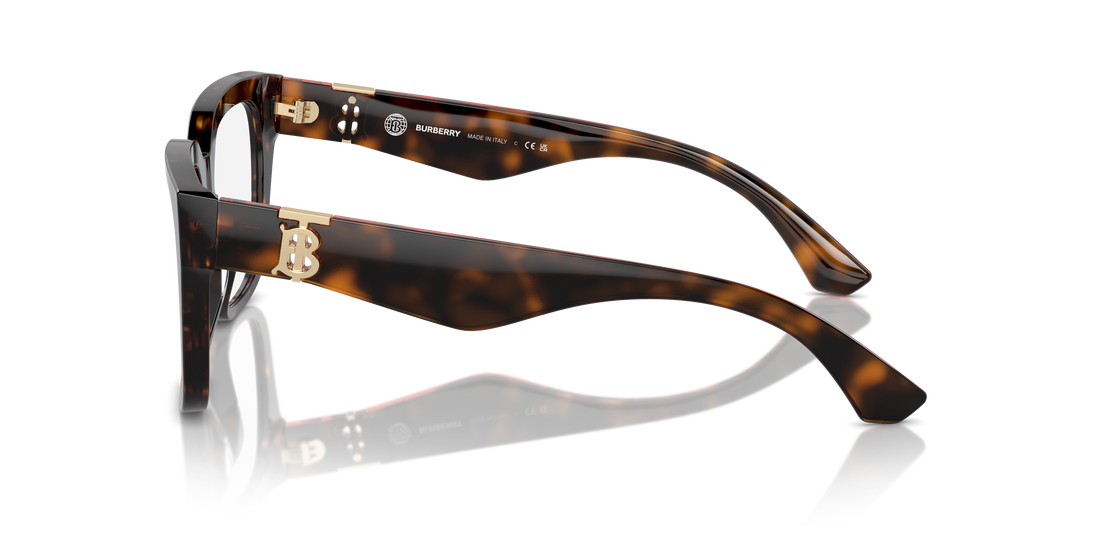 Óculos graduados burberry be2403 3002 marron square femenino tamanho 53mm - Vista de detalhe