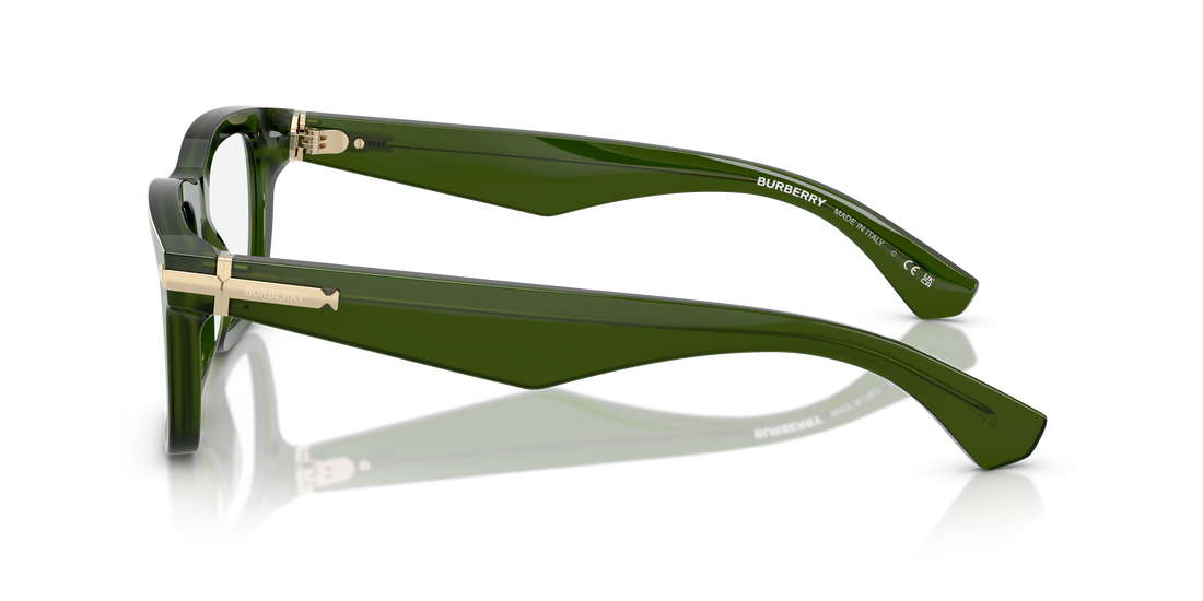 Occhiali da vista burberry be2419 4148 verde rectangular masculino taglia 53mm - Vista dettagliata