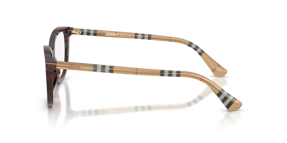 Óculos graduados burberry be2431 4216 marron cat eye femenino tamanho 54mm - Vista de detalhe