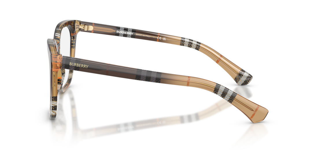 Prescription glasses burberry be2438 4202 marron square femenino size 53mm - Detailed view