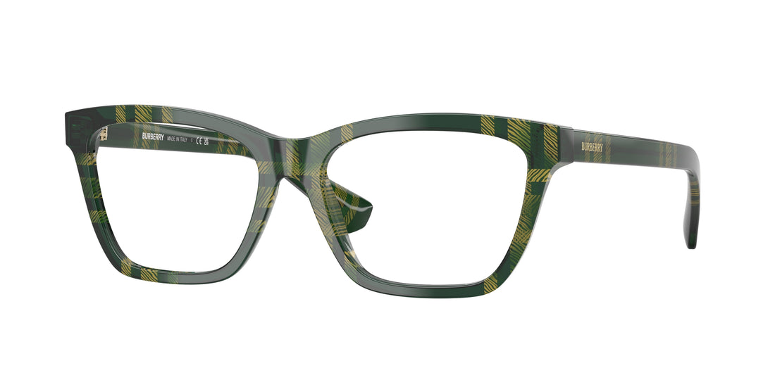 Prescription glasses burberry be2440 4169 verde rectangular femenino size 54mm - Main view
