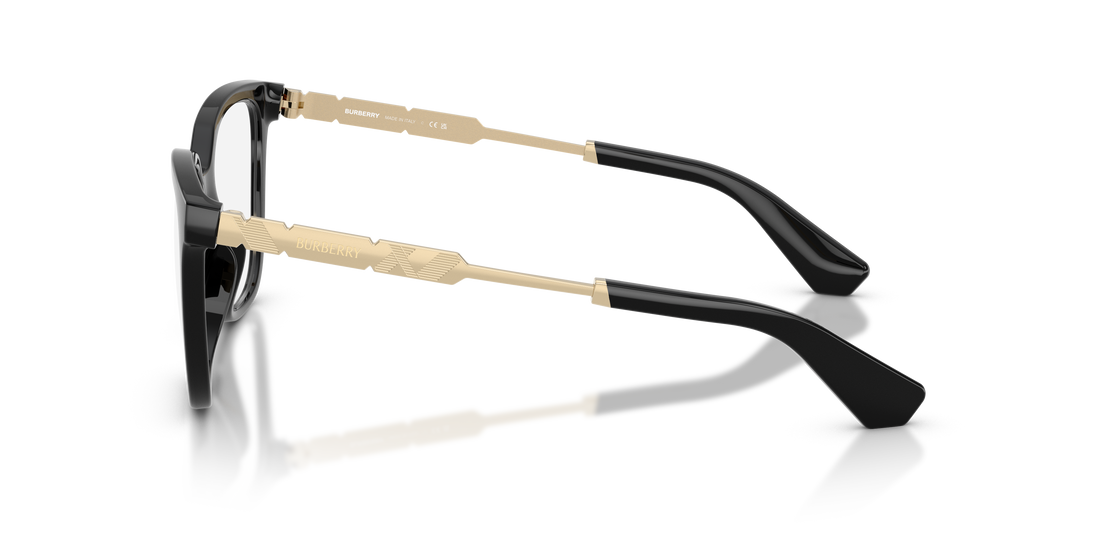 Prescription glasses burberry be2441u 3001 negro square femenino size 53mm - Detailed view
