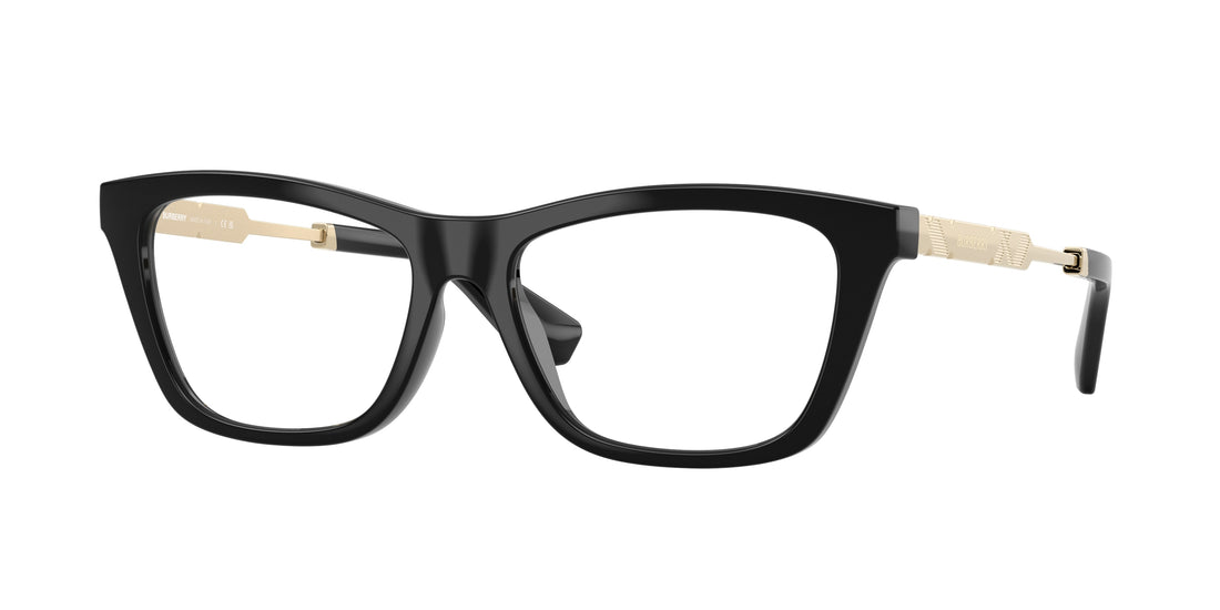 Prescription glasses burberry be2442u 3001 negro rectangular femenino size 54mm - Main view