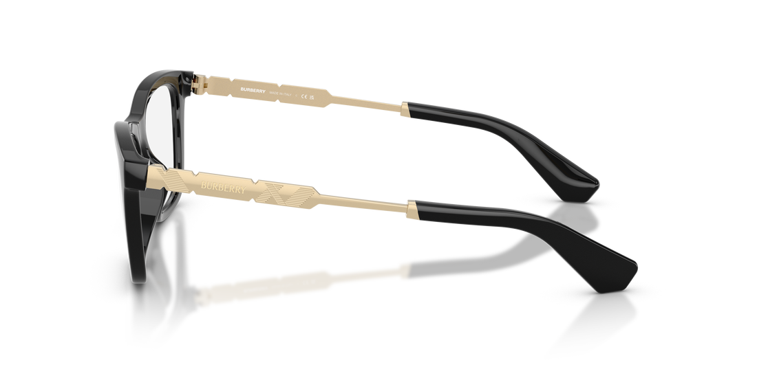 Prescription glasses burberry be2442u 3001 negro rectangular femenino size 54mm - Detailed view