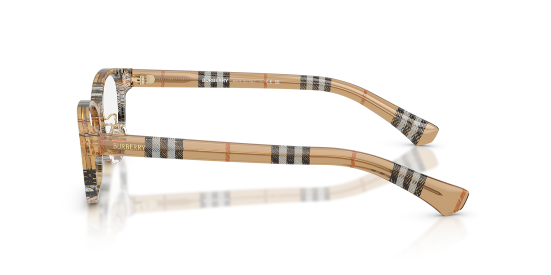 Óculos graduados burberry be2447d 4163 marron oval femenino tamanho 51mm - Vista de detalhe