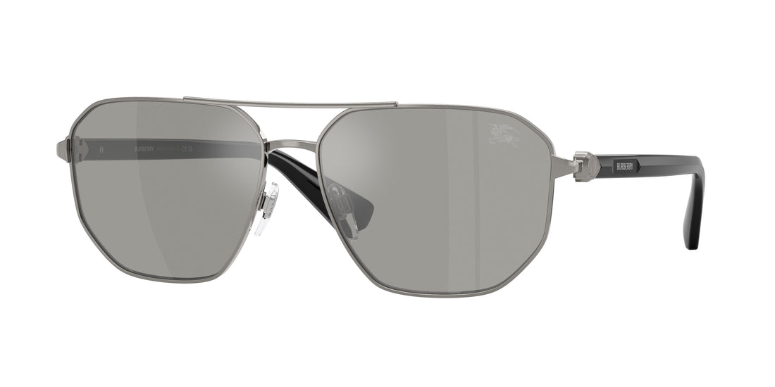Occhiali da sole burberry be3166 10036g gris pilot masculino taglia 60mm - Vista principale