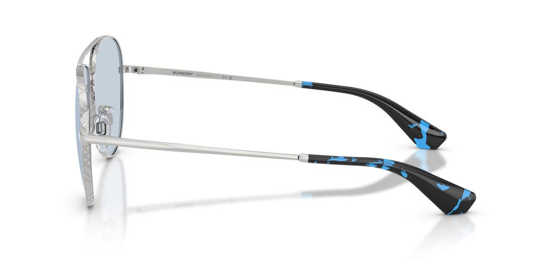 Occhiali da sole burberry be3172 100572 plateado pilot unisex taglia 59mm - Vista dettagliata