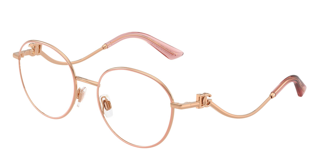 Prescription glasses dolce & gabbana dg1365 1369 rosa round femenino size 53mm - Main view