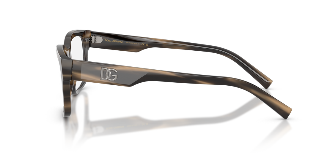 Prescription glasses dolce & gabbana dg3352 3200 marron rectangular masculino size 57mm - Detailed view