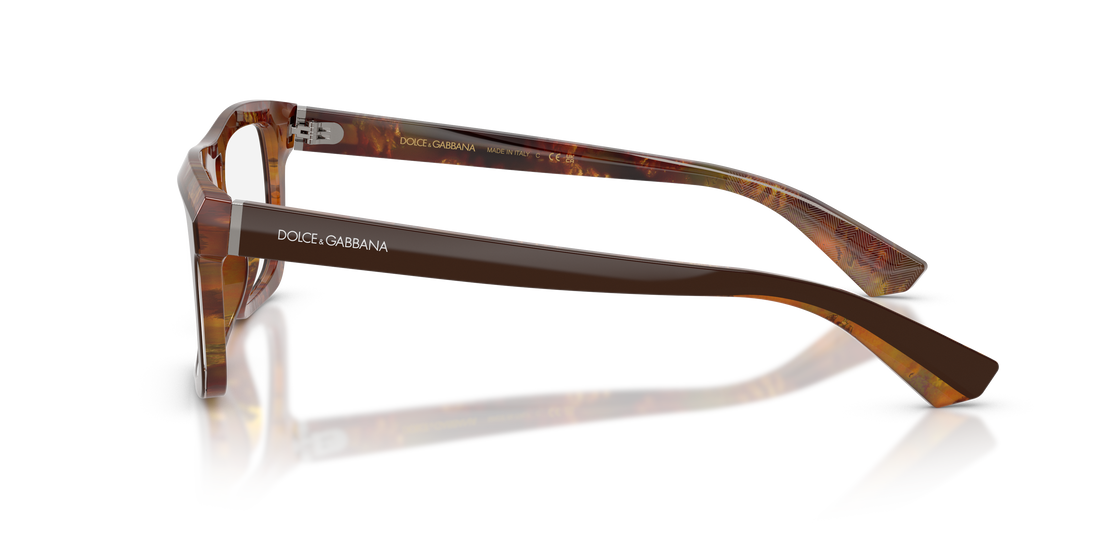 Prescription glasses dolce & gabbana dg3431 3456 marron rectangular masculino size 56mm - Detailed view