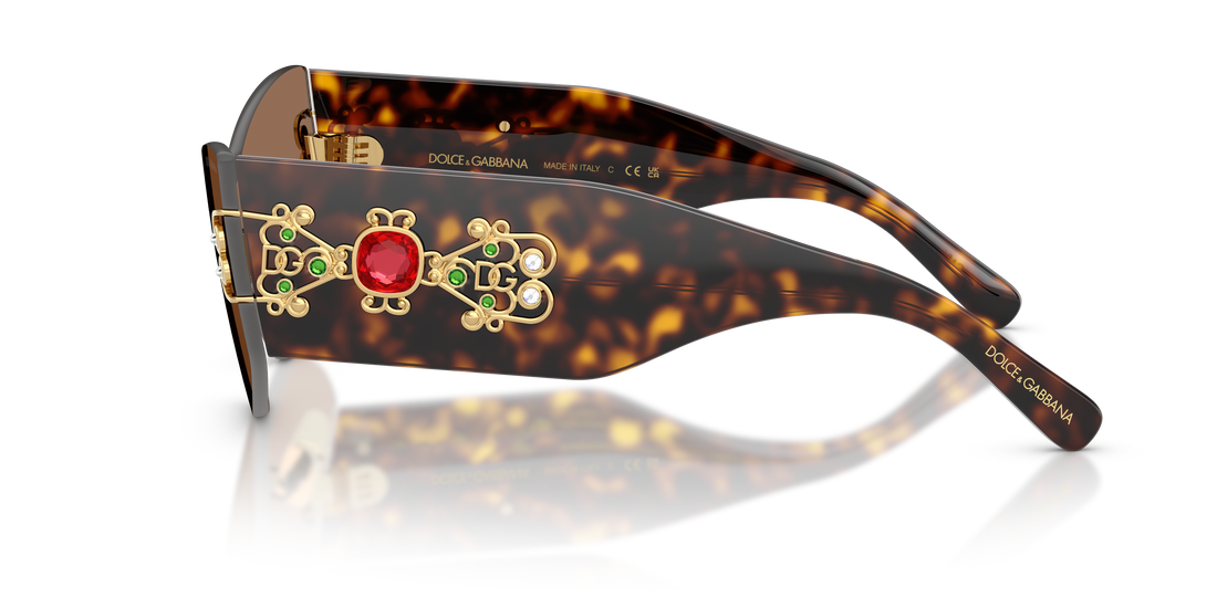 Óculos de sol dolce & gabbana dg4526b 502/73 havana cat eye femenino tamanho 42mm - Vista de detalhe