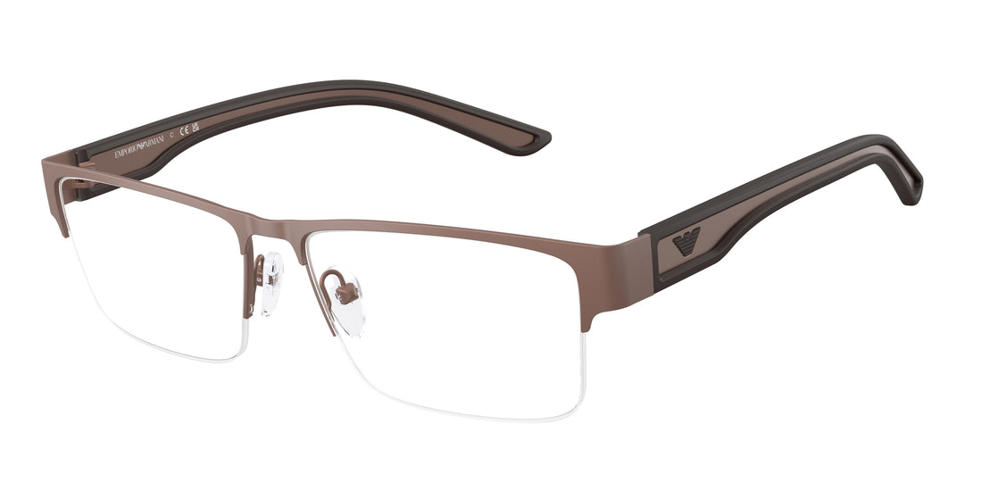 Óculos graduados emporio armani ea1182 3006 marron rectangular masculino tamanho 57mm - Vista principal