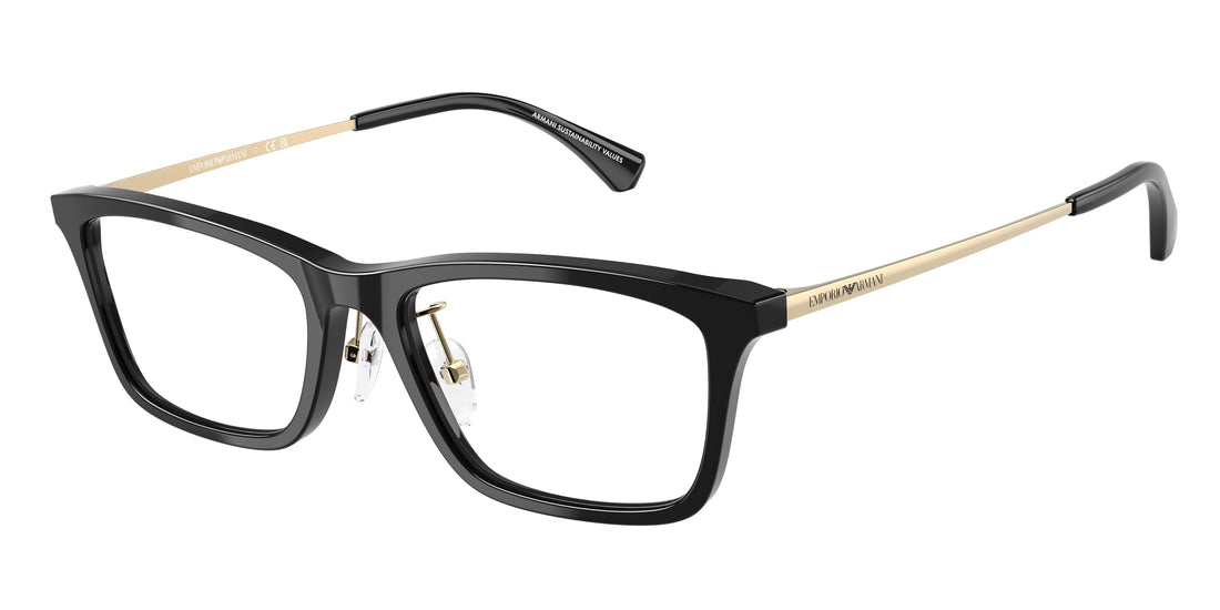 Óculos graduados emporio armani ea3252d 5017 negro rectangular masculino tamanho 54mm - Vista principal