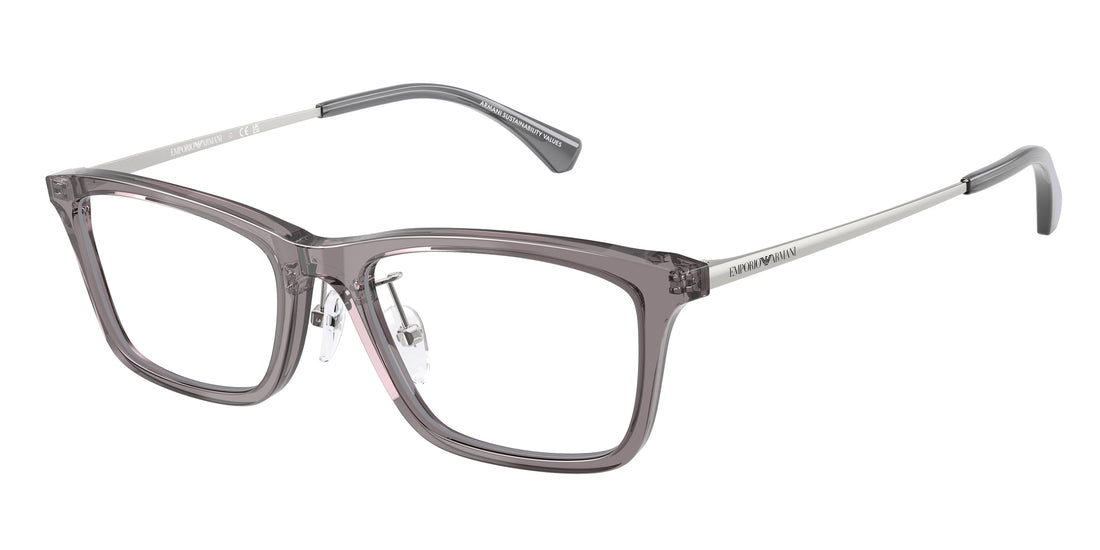 Óculos graduados emporio armani ea3252d 6206 gris rectangular masculino tamanho 54mm - Vista principal