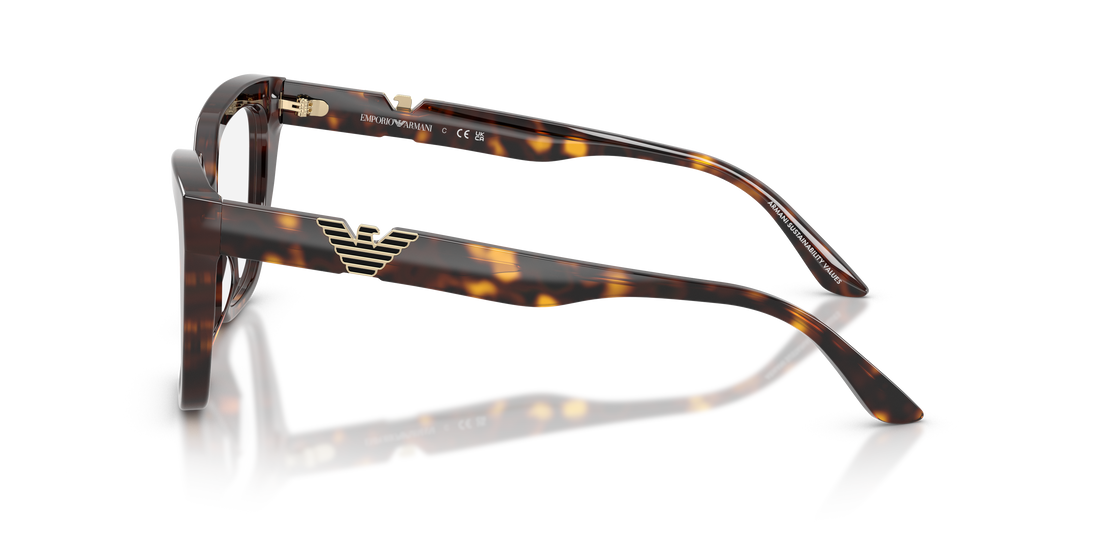 Occhiali da vista emporio armani ea3267u 5026 havana cat eye femenino taglia 50mm - Vista dettagliata