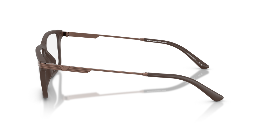 Occhiali da vista emporio armani ea3268u 6258 marron rectangular masculino taglia 55mm - Vista dettagliata