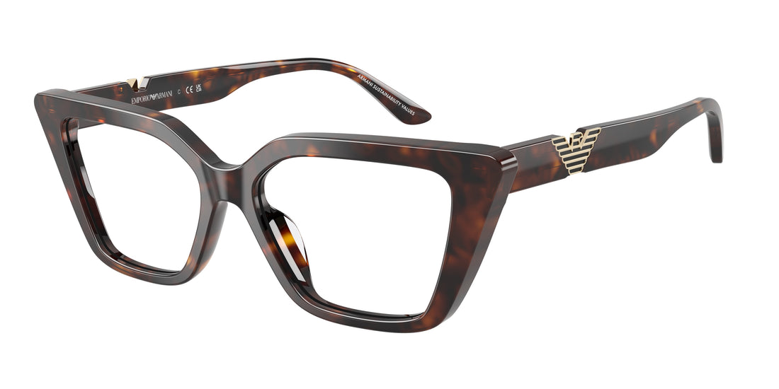 Occhiali da vista emporio armani ea3273u 5026 havana cat eye femenino taglia 52mm - Vista principale