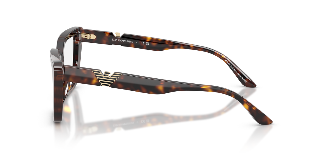 Occhiali da vista emporio armani ea3273u 5026 havana cat eye femenino taglia 52mm - Vista dettagliata