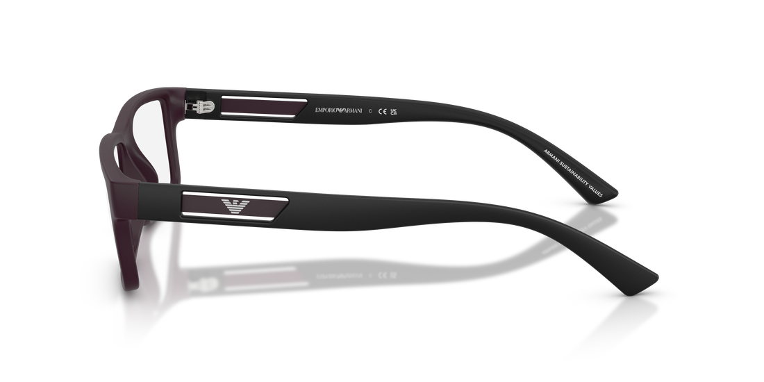 Óculos graduados emporio armani ea3278 6371 violeta rectangular masculino tamanho 53mm - Vista de detalhe