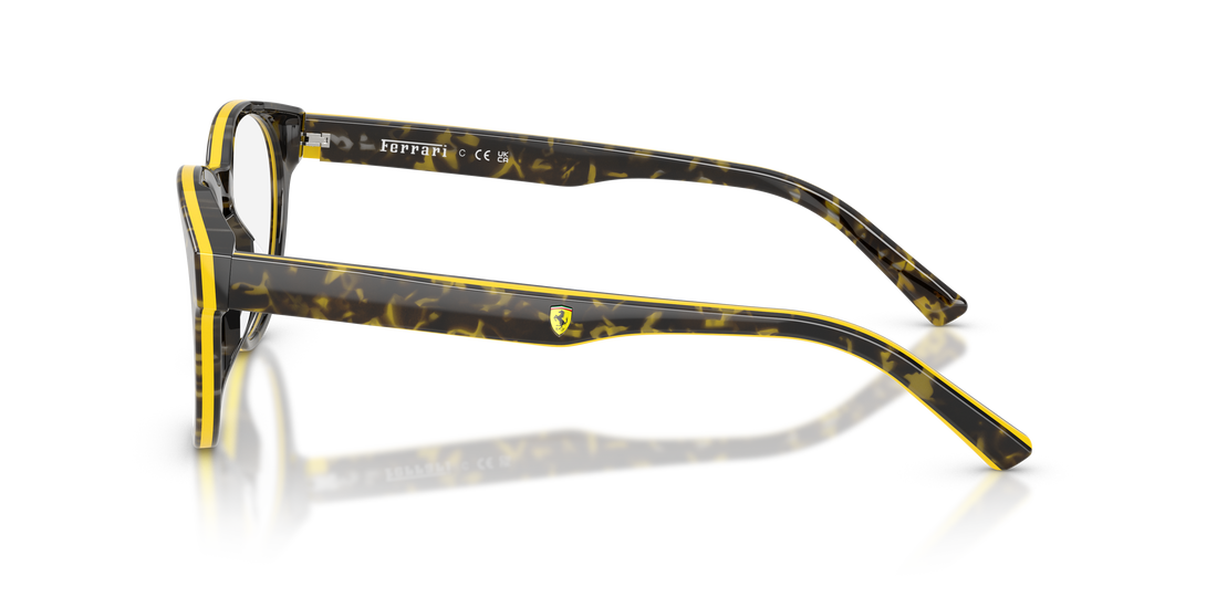 Óculos graduados ferrari scuderia fz8022u 746 havana round masculino tamanho 51mm - Vista de detalhe