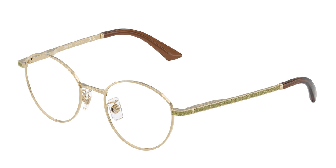 Prescription glasses jimmy choo jc2018jd 3006 dorado round femenino size 48mm - Main view