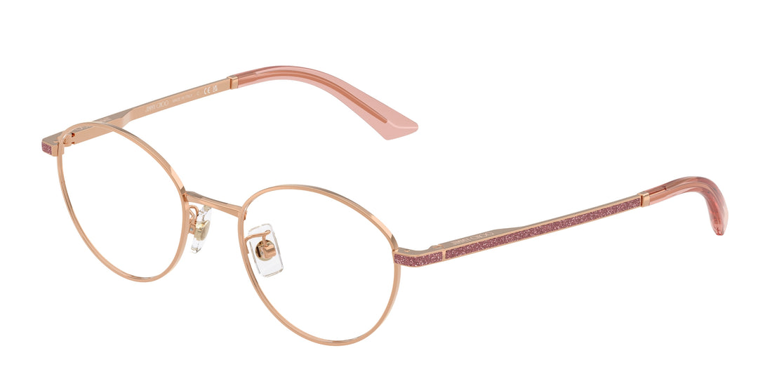 Prescription glasses jimmy choo jc2018jd 3008 dorado round femenino size 48mm - Main view