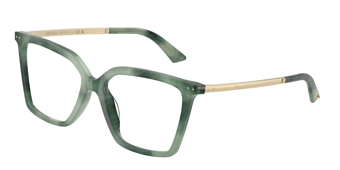 Occhiali da vista jimmy choo jc3054u 5099 verde cat eye femenino taglia 52mm - Vista principale
