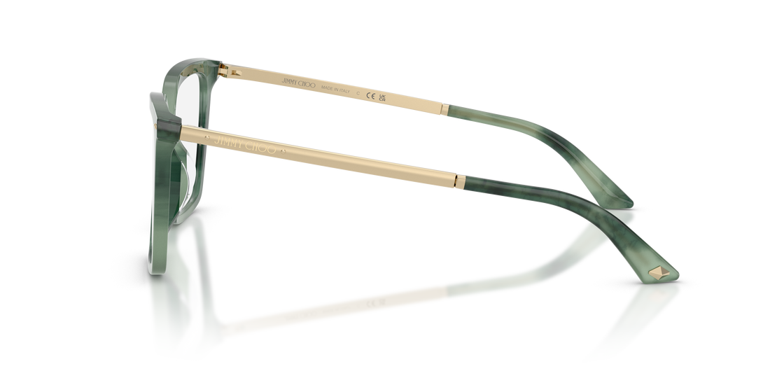 Occhiali da vista jimmy choo jc3054u 5099 verde cat eye femenino taglia 52mm - Vista dettagliata