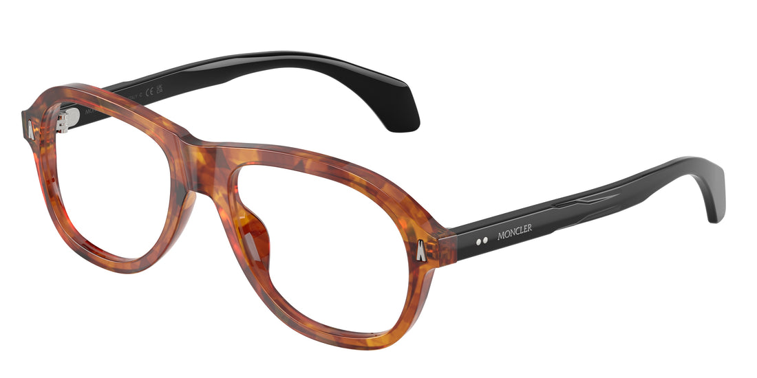 Prescription glasses moncler me2025u 3004 havana pillow unisex size 53mm - Main view