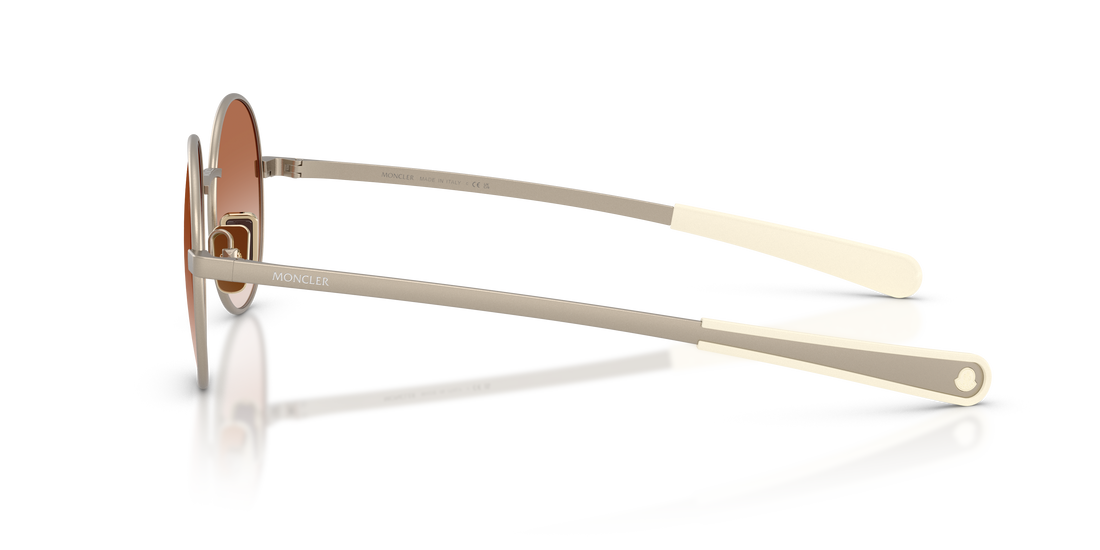 Óculos de sol moncler me4016 centro 100313 cobre oval unisex tamanho 50mm - Vista de detalhe