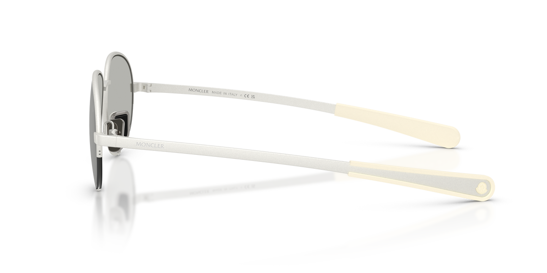 Óculos de sol moncler me4018 circuit 10047i plateado oval unisex tamanho 56mm - Vista de detalhe