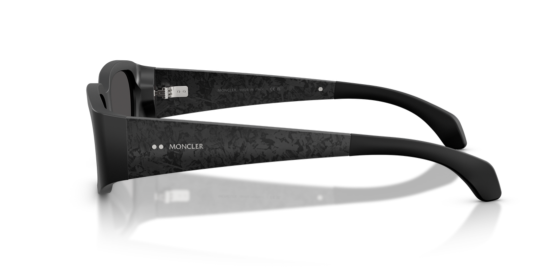 Óculos de sol moncler me6014u lumin 300187 negro rectangular unisex tamanho 55mm - Vista de detalhe