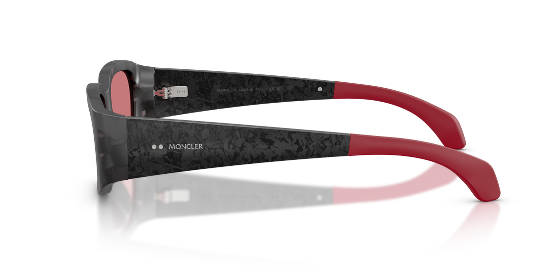 Óculos de sol moncler me6014u lumin 303275 negro rectangular unisex tamanho 55mm - Vista de detalhe