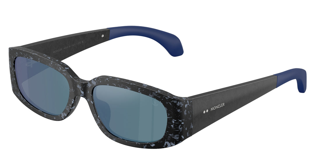 Óculos de sol moncler me6014u lumin 303325 azul rectangular unisex tamanho 55mm - Vista principal