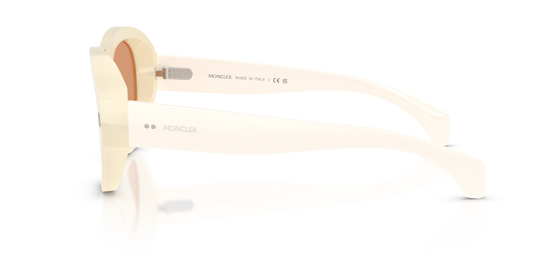 Óculos de sol moncler me6015u elevane 3035/7 blanco irregular unisex tamanho 56mm - Vista de detalhe