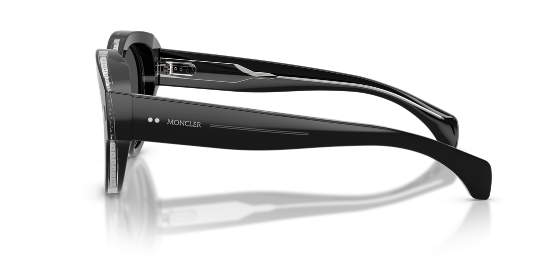 Óculos de sol moncler me6016u chicane 300187 negro pilot unisex tamanho 55mm - Vista de detalhe