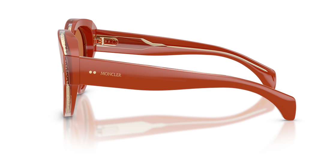 Óculos de sol moncler me6016u chicane 302573 naranja pilot unisex tamanho 55mm - Vista de detalhe