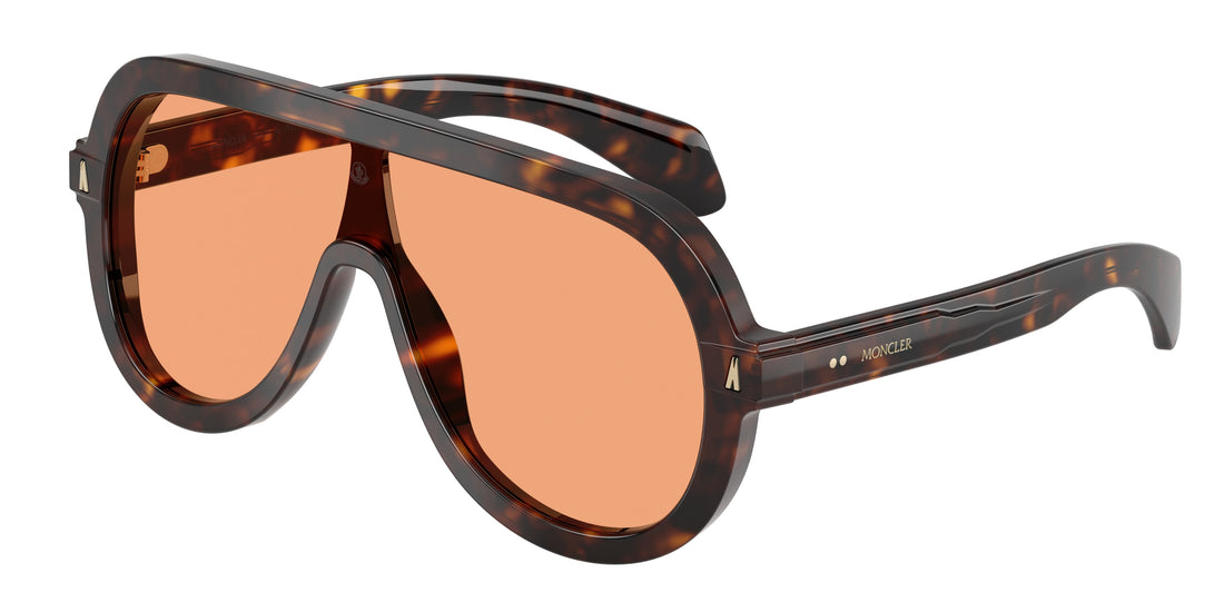 Lunettes de soleil moncler me6021u sunsette 300274 havana pilot unisex taille 30mm - Vue principale